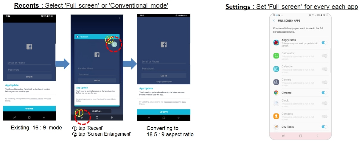 Galaxy S8: Are all apps supported in 18.5 : 9 ratio?