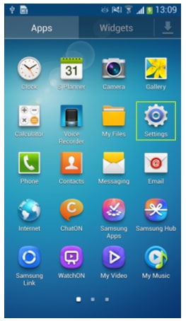 GS4 Apps Menu - Settings Icon Framed