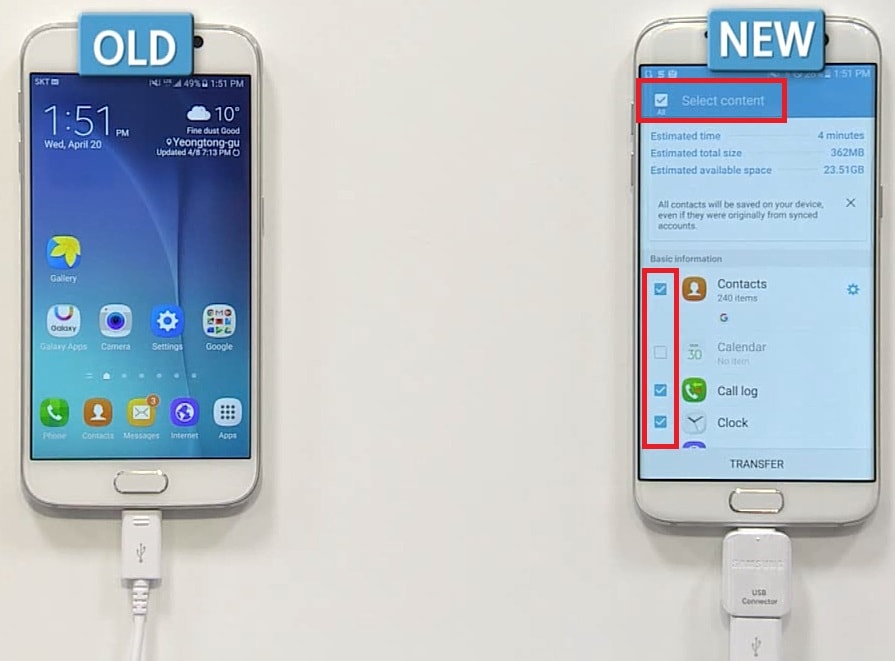 How to Transfer Data from old Galaxy device to new Galaxy device using