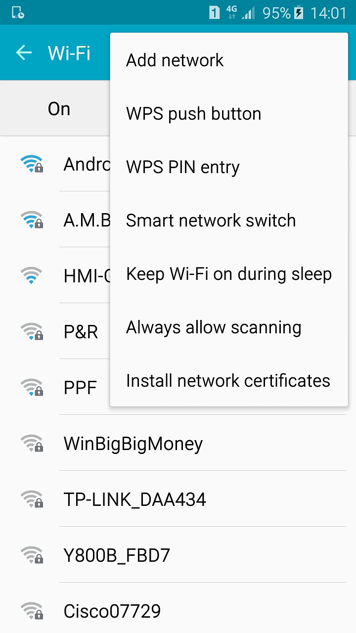 Wifi Setting Menu