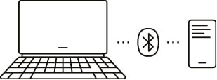 Freigabe der drahtlosen Tastatur Schließen Sie die Buchdeckeltastatur an Ihre anderen Geräte an und wechseln Sie die Verbindung zwischen ihnen mit einer einfachen Verknüpfung. Es gibt ein Symbol, mit dem die Book Cover-Tastatur per Bluetooth von Galaxy Tab S7 + zu einem anderen Gerät wechselt