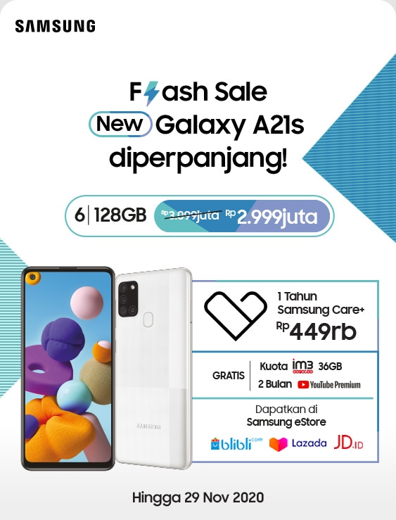 Flash Sale New Galaxy A21s diperpanjang!