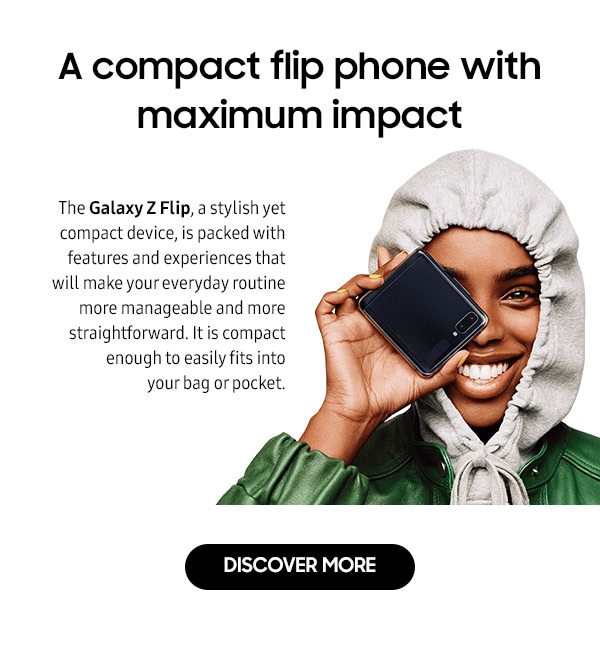 A compact flip phone with maximum impact