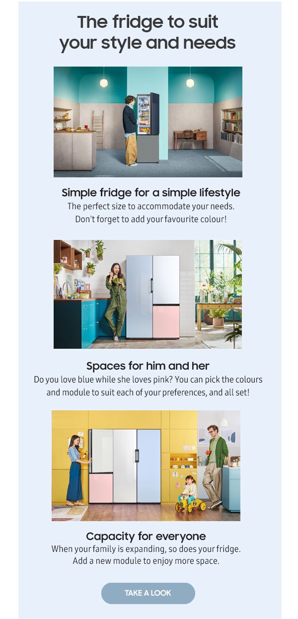 The fridge to suit your style and needs