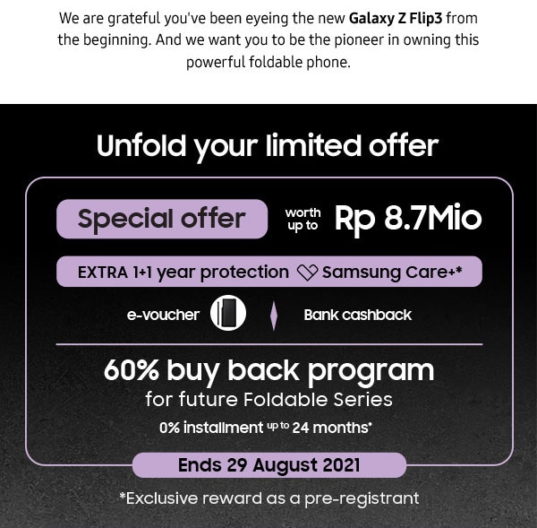 Unfold your limited offer