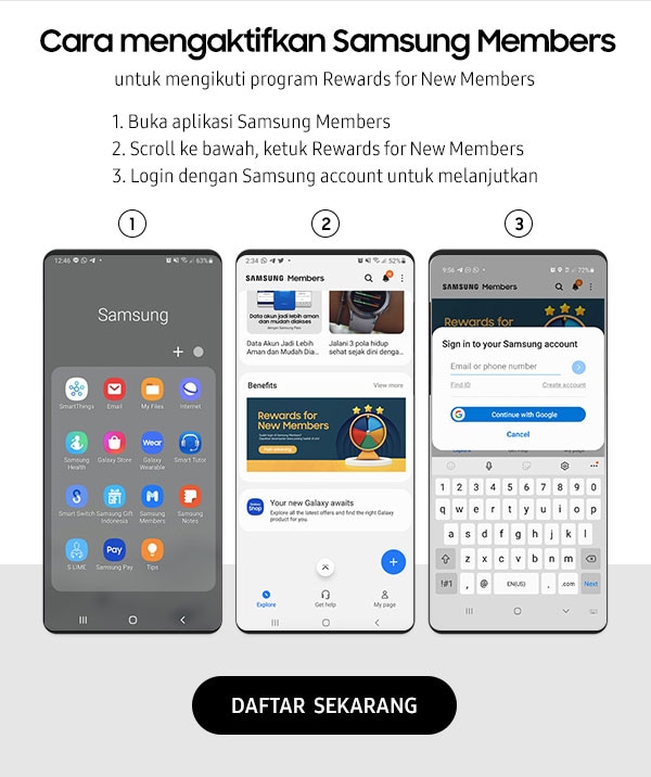 Cara mengaktifkan Samsung Members