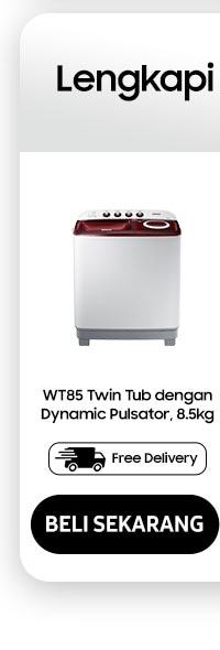 WT85 Twin Tub dengan Dynamic Pulsator, 8.5Kg