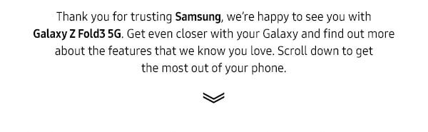 Thank you for trusting Samsung