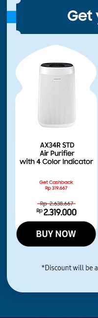 AX34R STD Air Purifier with 4 Color Indicator