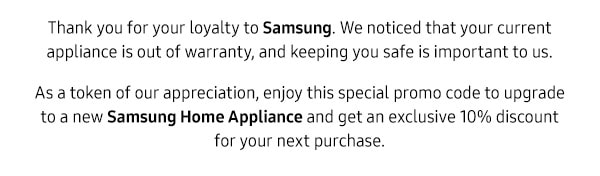 Thank you for your loyalty to Samsung