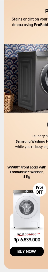 WW80T Front Load with Ecobubble™ Washer, 8 Kg