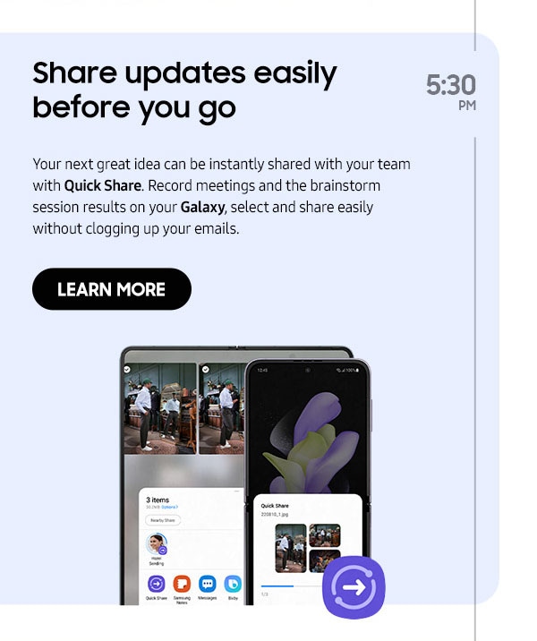 Share update easily