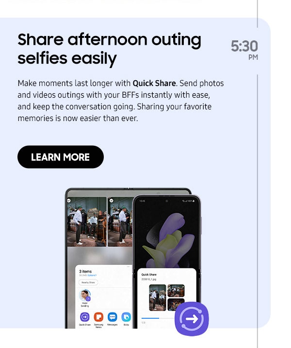Share update easily