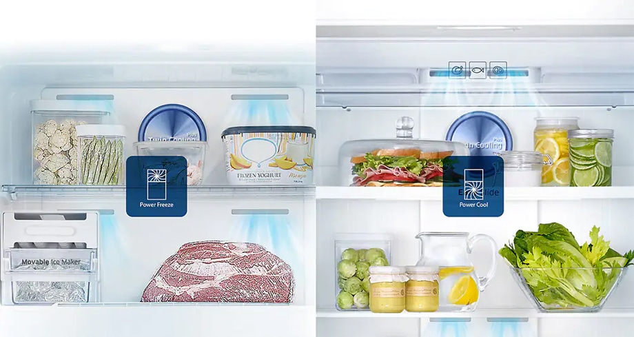 Kulkas Samsung hadir dengan power freeze dan power cool, nikmati kulkas tanpa bunga es dengan kulkas Samsung.