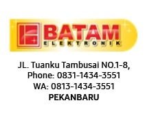 Logo Batam Elektronik, toko mitra Samsung store yang berpartisipasi