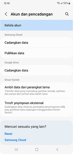 Pilih ikon akun pengguna di sisi kanan atas