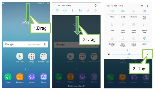 Panel Pengaturan Kecerahan Layar Tidak Tampil Notification Panel Pada J5 J7 Pro 2017 Samsung Indonesia