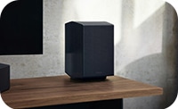 LS70H speaker on wooden shelf