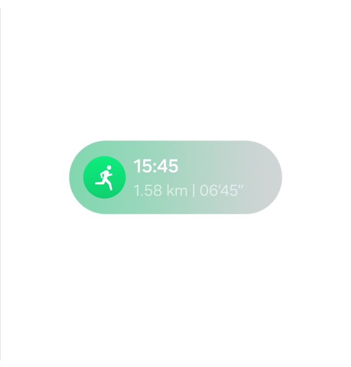 In der Now Bar werden verschiedene aktive Apps angezeigt, darunter Sport, Musik und die Now Brief-Wochenendmeldung.