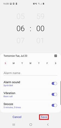 How do I set, edit and turn on or off alarms on my Samsung Galaxy