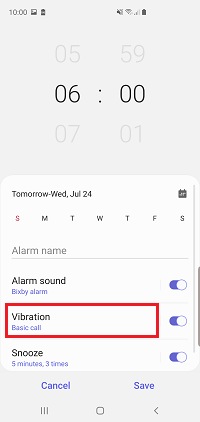 How do I set, edit and turn on or off alarms on my Samsung Galaxy