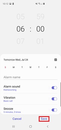 How do I set, edit and turn on or off alarms on my Samsung Galaxy