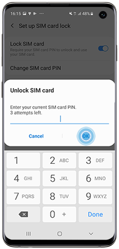 I Inserted A New Sim Card And Now It Is Asking Me For A Pin Or Unlock Code To Unlock It Samsung Ireland