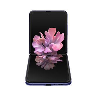 Galaxy Z Flip סגול במבט קדמי ואחורי