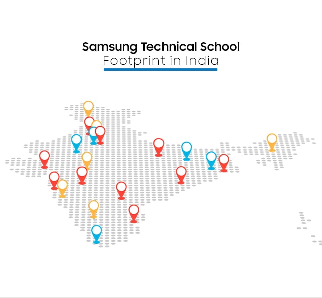 Location and address of Samsung Technical Schools in India