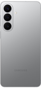 Galaxy S26 Plus in Silver Shadow seen from the rear.
