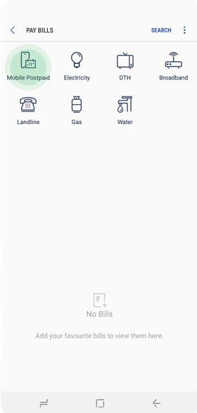 Bill Payments using Samsung Pay - Step 2 Samsung Pay Bill Payment Feature