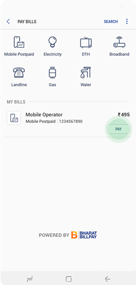 Bill Payments using Samsung Pay - Step 4 Samsung Pay for Bill Payments