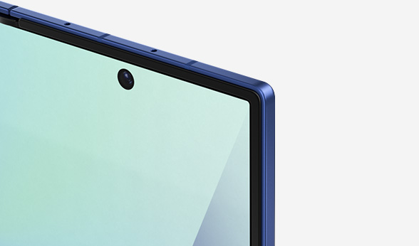 Close up of Galaxy Z Fold7's tough aluminum frame.