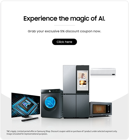 5% off on Samsung products Popup Banner