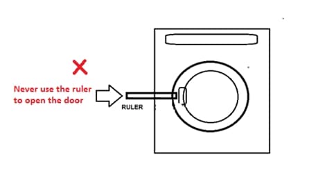 water in washing machine door