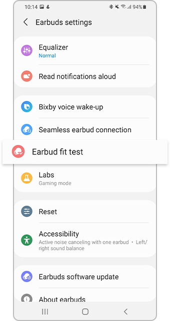 earbud fit test