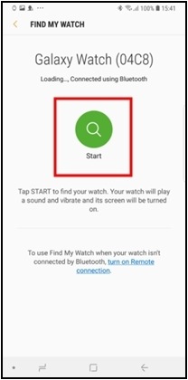 Samsung galaxy watch clearance find my phone