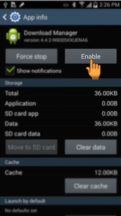 How to enable Download Manager in Android 4.3 based