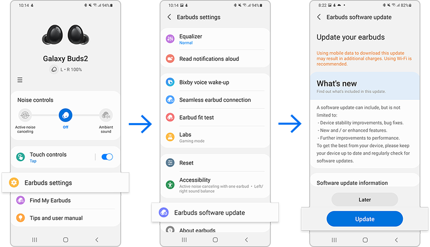 earbuds update step