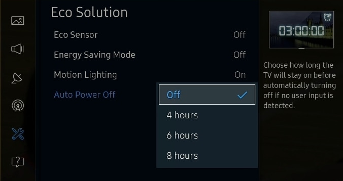 How to set a timer to power off my TV automatically?