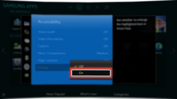 Enlarge the screen and text on your Samsung Smart TV