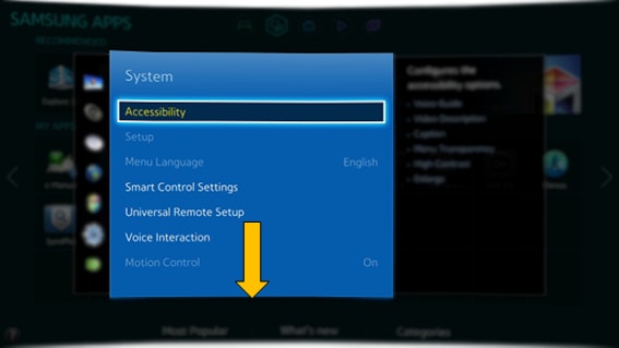 Turn off Samsung Smart TV system sounds and notifications