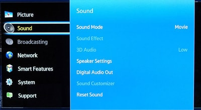 Turn off Samsung Smart TV system sounds and notifications