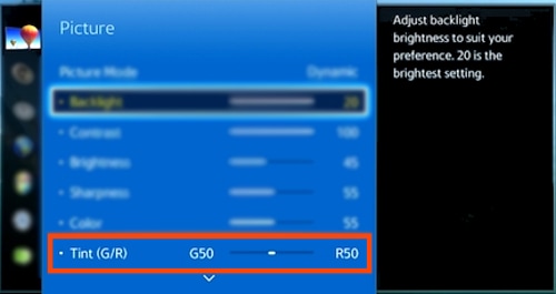 What Is Tint Under Picture Settings In Samsung H Series Tv Samsung India