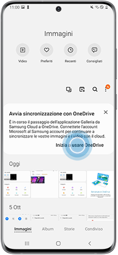 Messaggio popup di sincronizzazione con OneDrive
