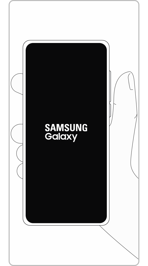 Rilascia il pulsante quando appare il logo Samsung