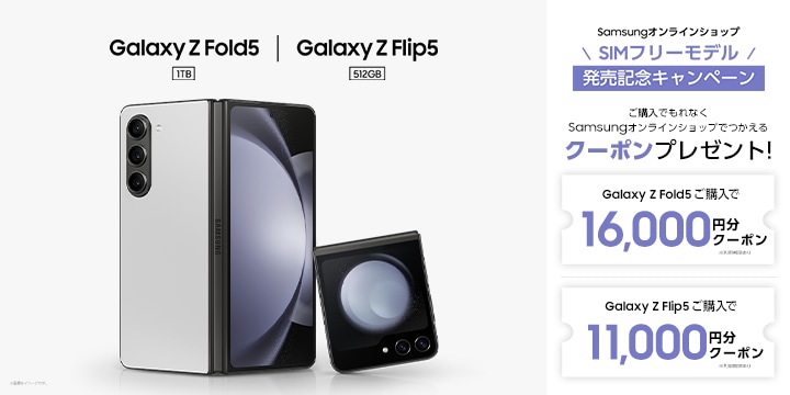 SIMフリーモデル Galaxy Z Flip5 | Z Fold5 発売記念キャンペーン（11