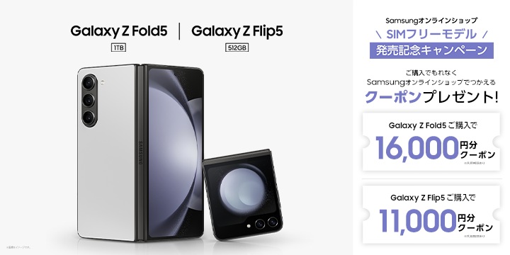 SIMフリーモデル Galaxy Z Flip5 | Z Fold5 発売記念キャンペーン（11 ...