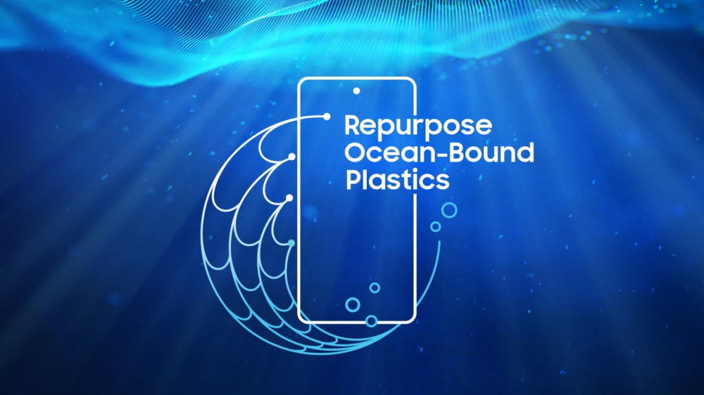 海の中に、Repurpose Ocean-Bound Plasticsと書いてある。