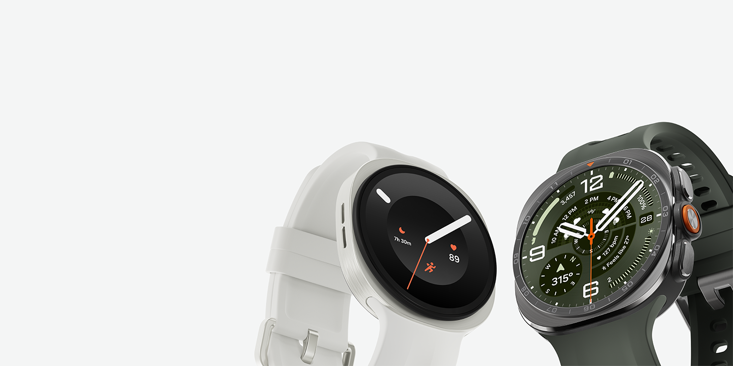 Galaxy Watch9（ギャラクシーウォッチ9）とGalaxy Watch Ultra2（ギャラクシーウォッチウルトラ2）のキービジュアル。